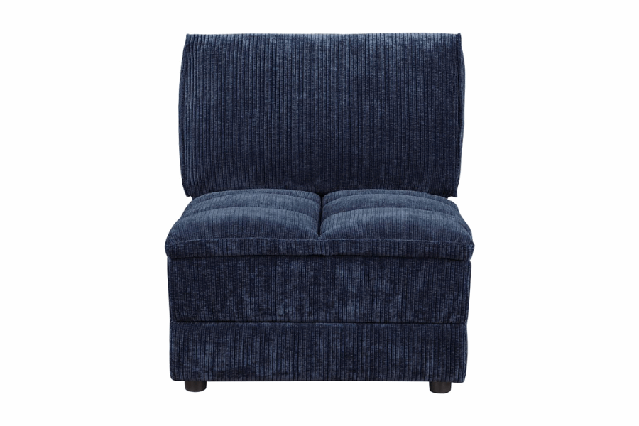 Atlantic Corduroy Upholstered Armless Chair Blue 551821