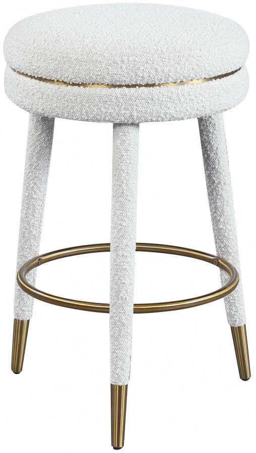 Coral Boucle Fabric Counter Stool SKU: 723Cream