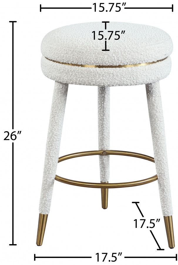 Coral Boucle Fabric Counter Stool SKU: 723Cream