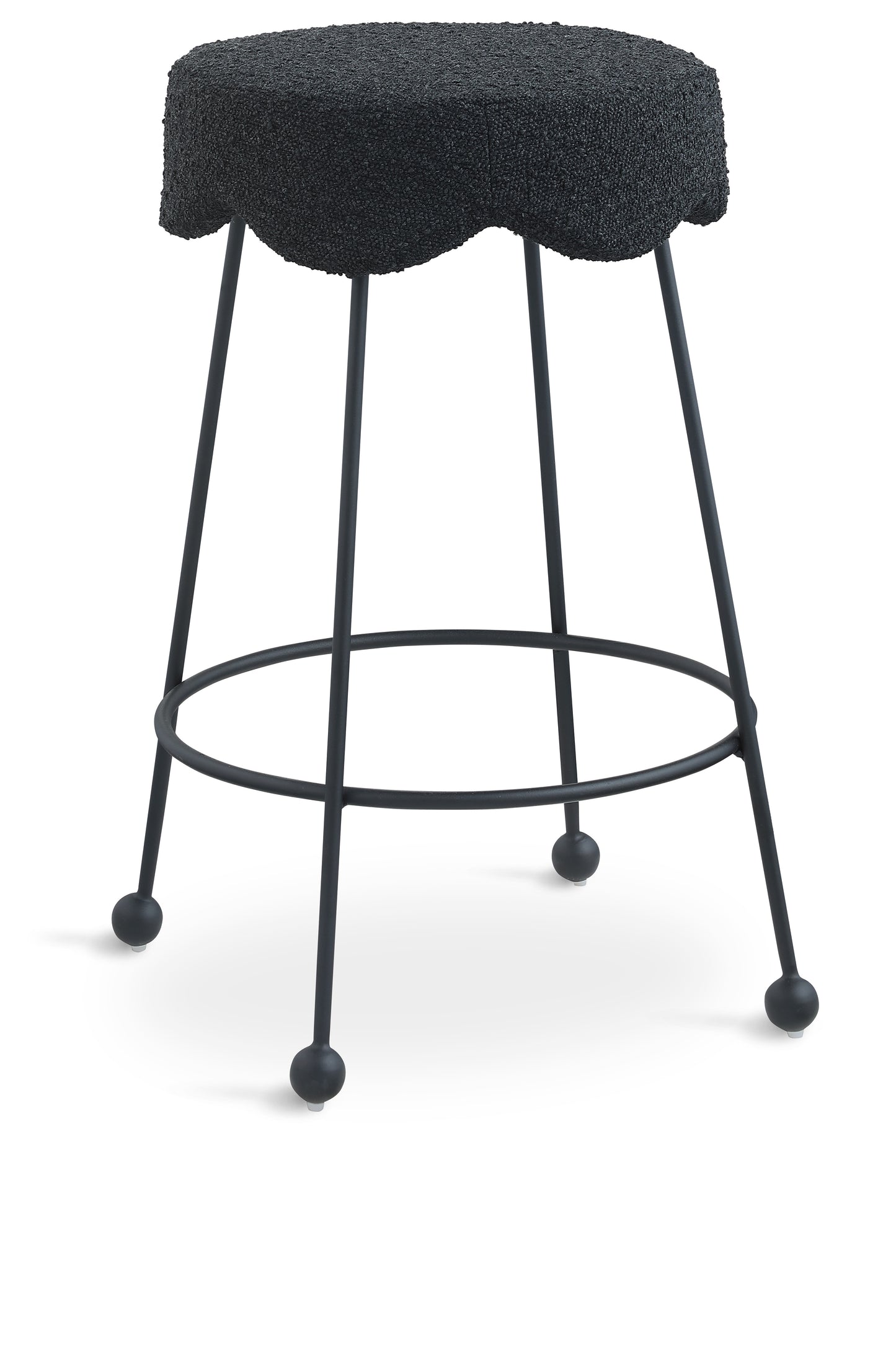 Fleur Boucle Fabric Counter Stool SKU: 513Green-C