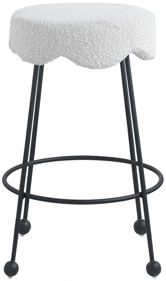 Fleur Boucle Fabric Counter Stool SKU: 513Green-C
