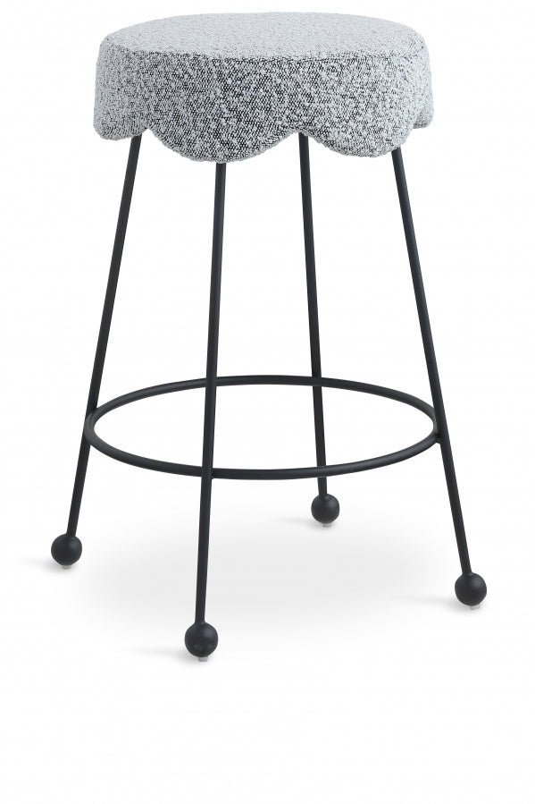 Fleur Boucle Fabric Counter Stool SKU: 513Green-C