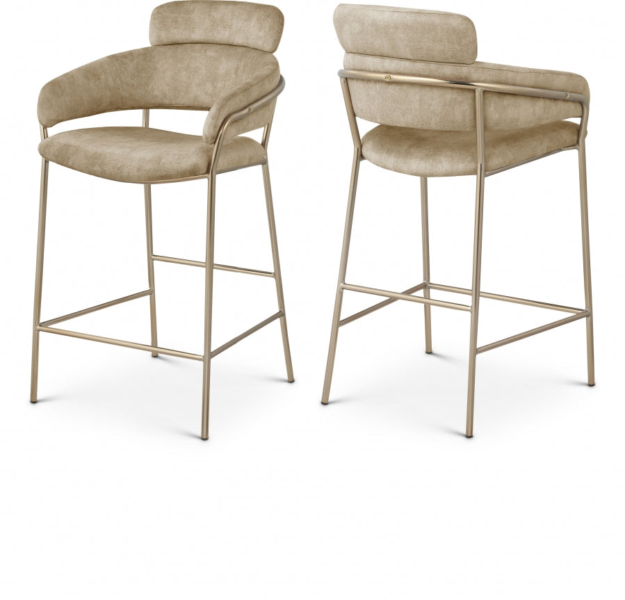 Yara Velvet Counter Stool SKU: 550Beige-C