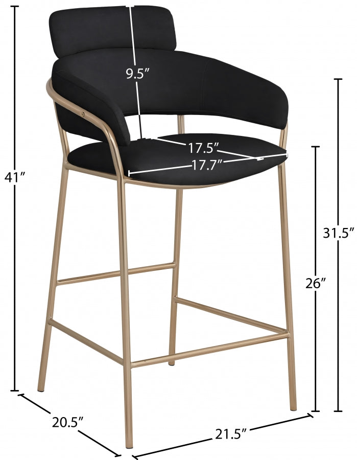 Yara Velvet Counter Stool SKU: 550Beige-C