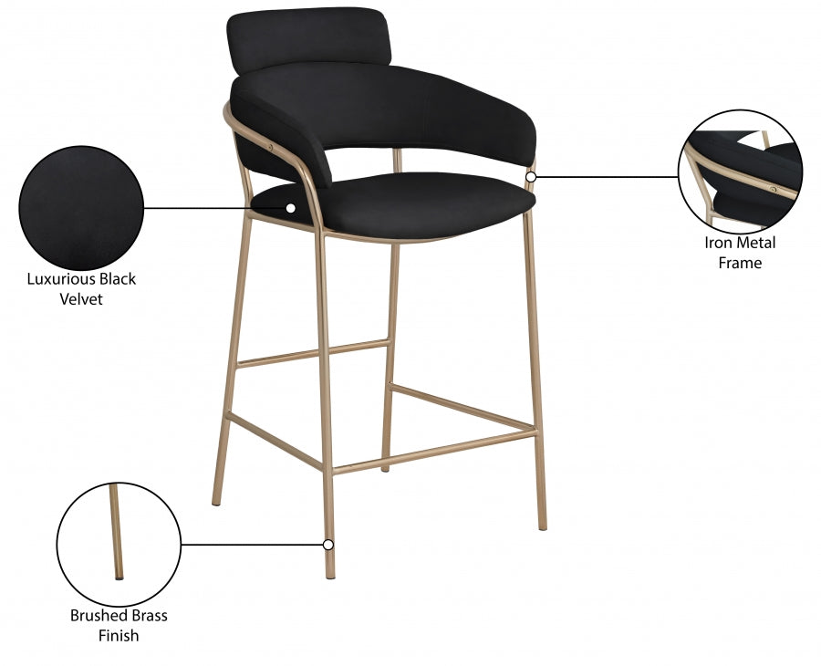 Yara Velvet Counter Stool SKU: 550Beige-C