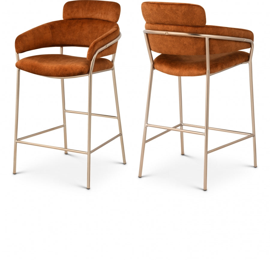 Yara Velvet Counter Stool SKU: 550Beige-C