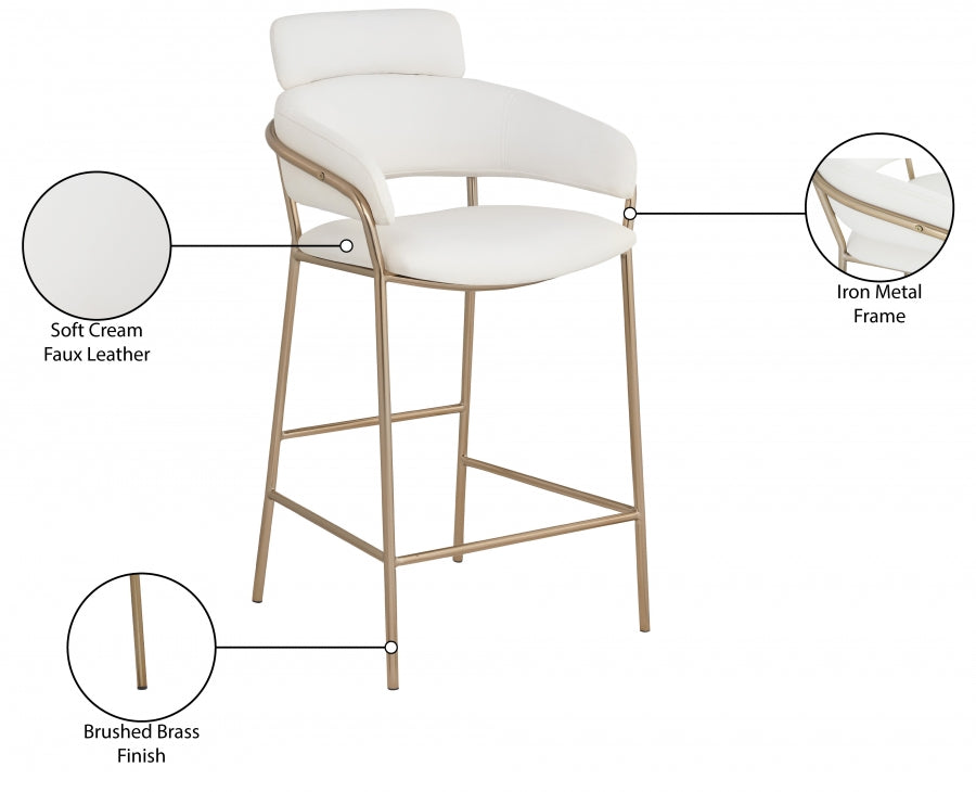 Yara Faux Leather Counter Stool SKU: 550Cream-C