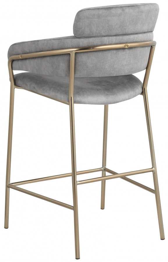 Yara Velvet Counter Stool SKU: 550Grey-C