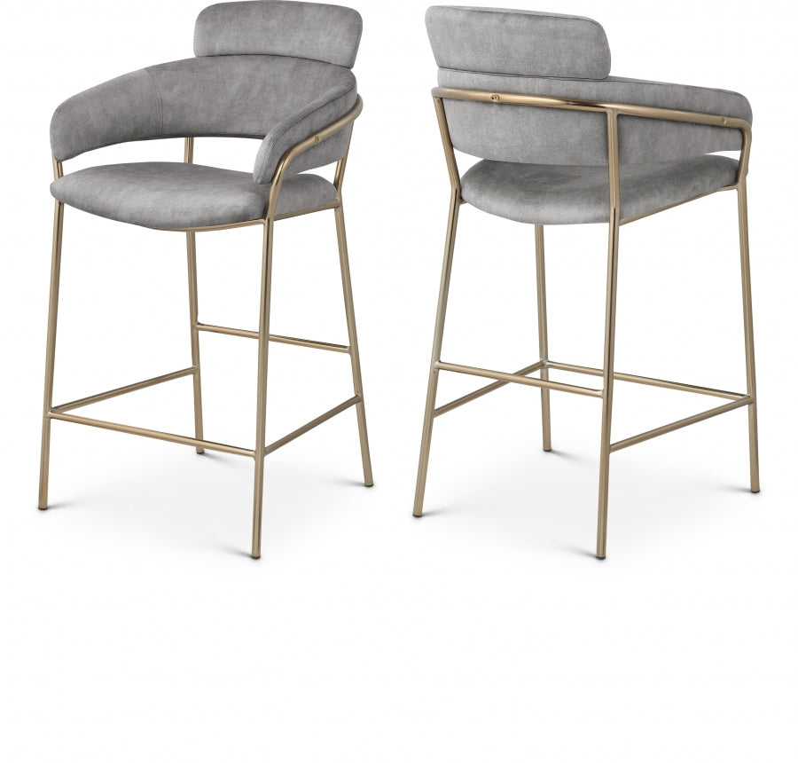 Yara Velvet Counter Stool SKU: 550Beige-C