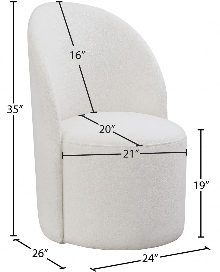 Hautely Boucle Fabric Accent | Dining Chair SKU: 528Cream