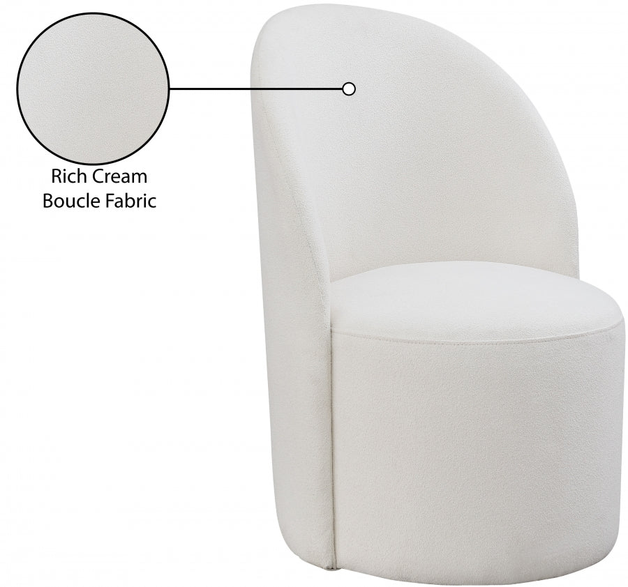 Hautely Boucle Fabric Accent | Dining Chair SKU: 528Cream