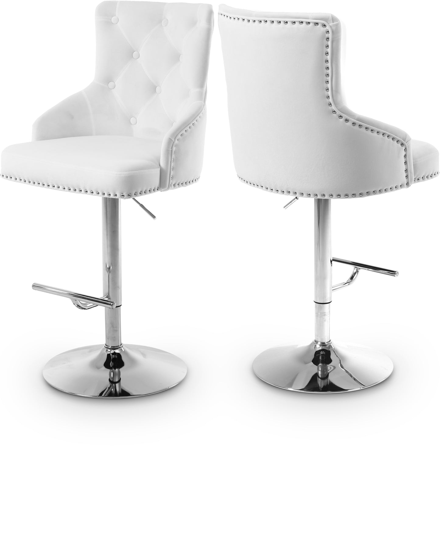 Claude Velvet Adjustable Bar | Counter Stool SKU: 709White