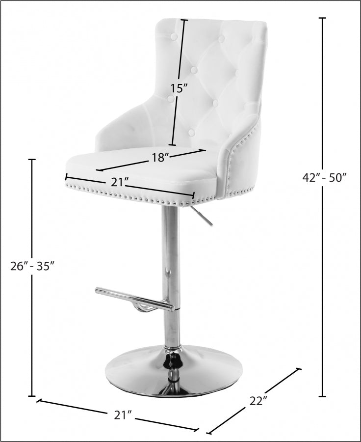 Claude Velvet Adjustable Bar | Counter Stool SKU: 709White