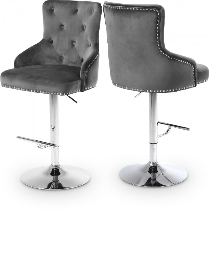 Claude Velvet Adjustable Bar | Counter Stool SKU: 709White
