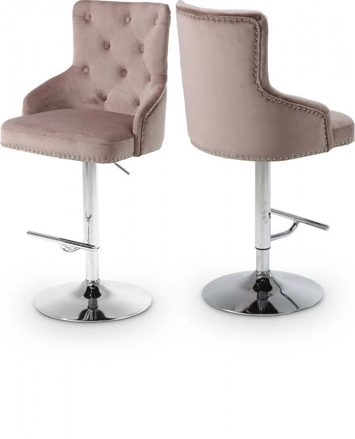 Claude Velvet Adjustable Bar | Counter Stool SKU: 709White