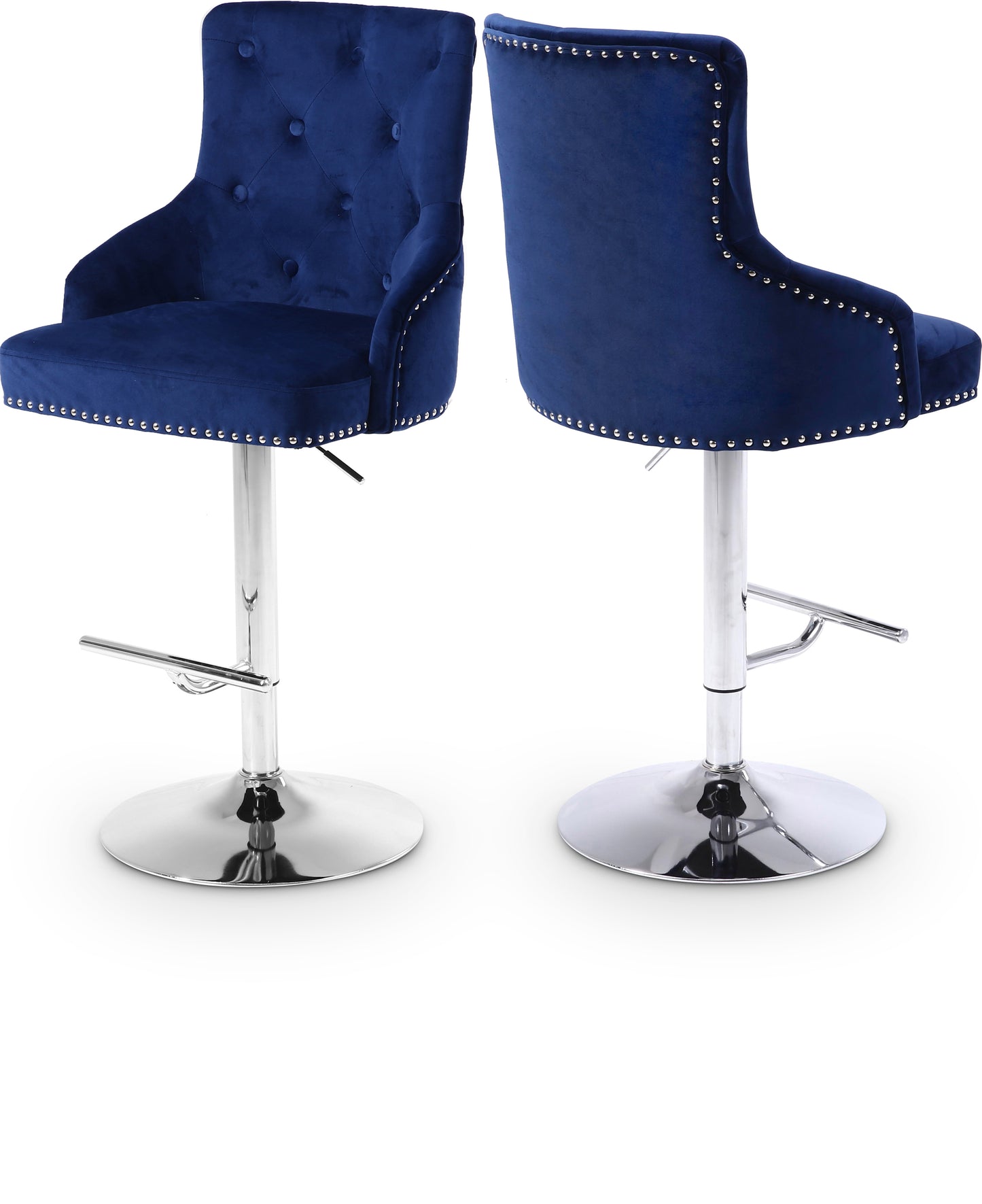 Claude Velvet Adjustable Bar | Counter Stool SKU: 709White