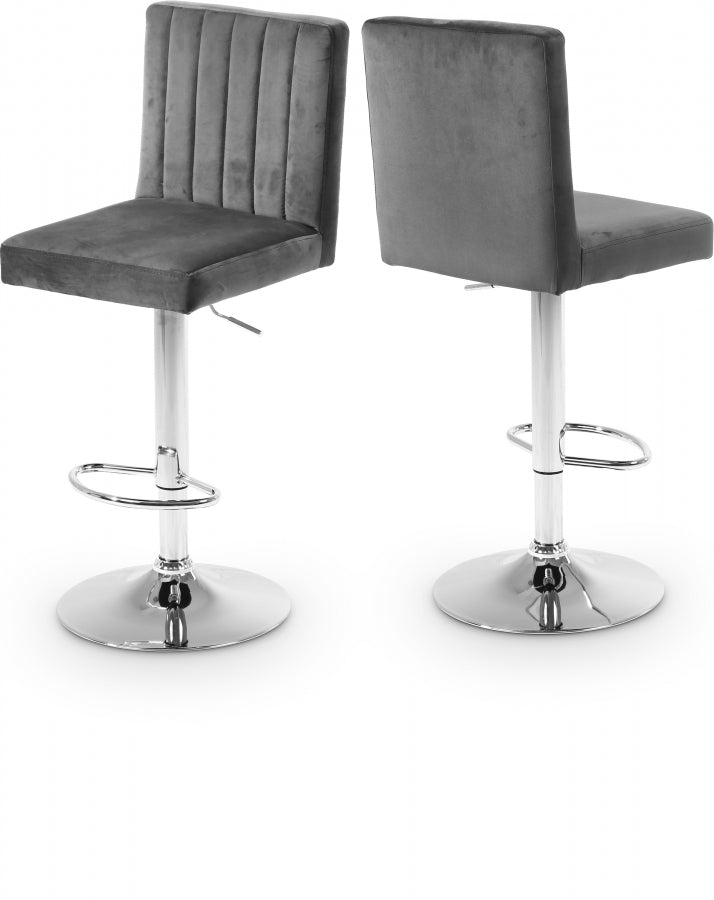 Joel Velvet Adjustable Bar | Counter Stool SKU: 710Navy