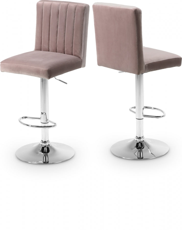 Joel Velvet Adjustable Bar | Counter Stool SKU: 710Navy
