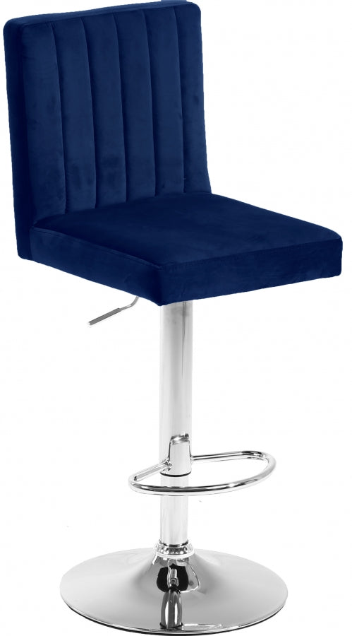 Joel Velvet Adjustable Bar | Counter Stool SKU: 710Navy