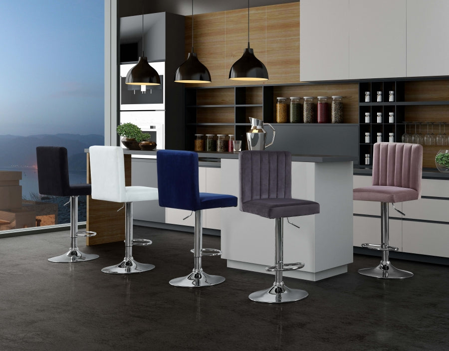 Joel Velvet Adjustable Bar | Counter Stool SKU: 710Navy