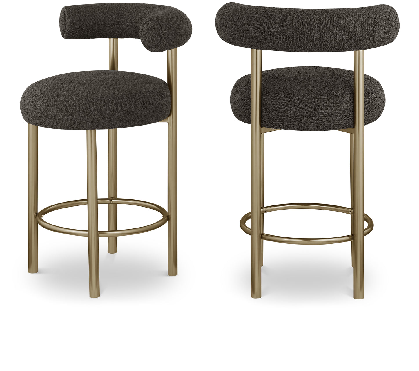 Bordeaux Boucle Fabric Stool SKU: 547Green-C