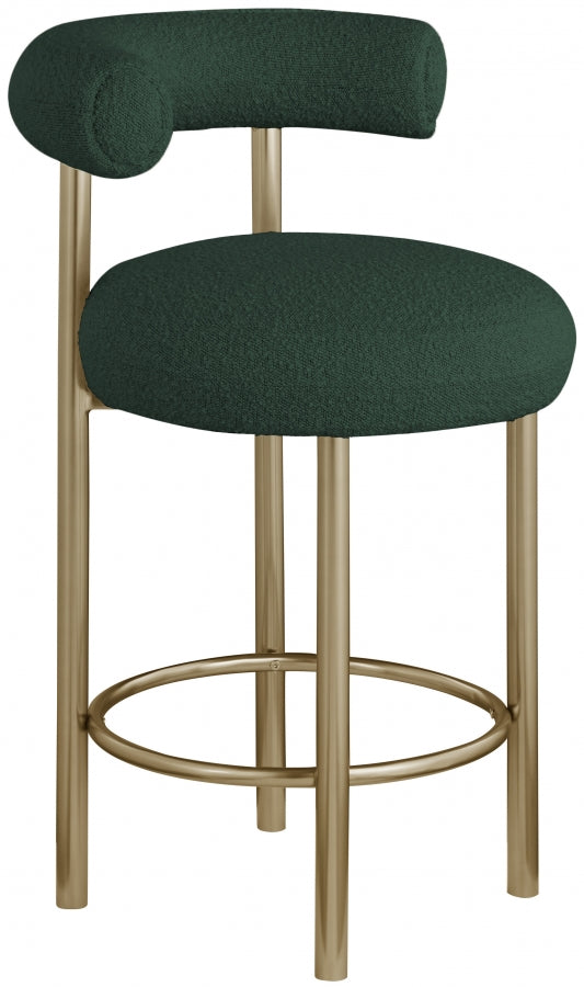Bordeaux Boucle Fabric Stool SKU: 547Green-C