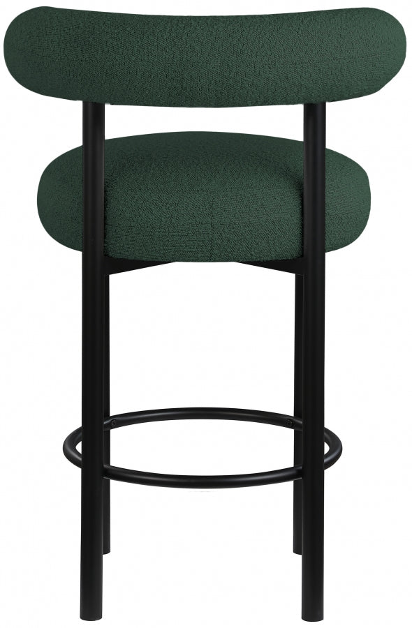 Bordeaux Boucle Fabric Stool SKU: 551Green-C