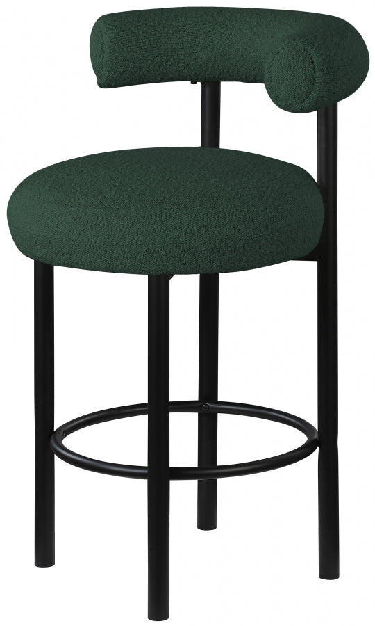 Bordeaux Boucle Fabric Stool SKU: 551Green-C