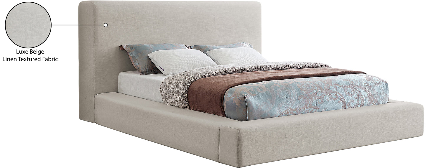 Devin Linen Textured Fabric Bed SKU: DevinBeige-F