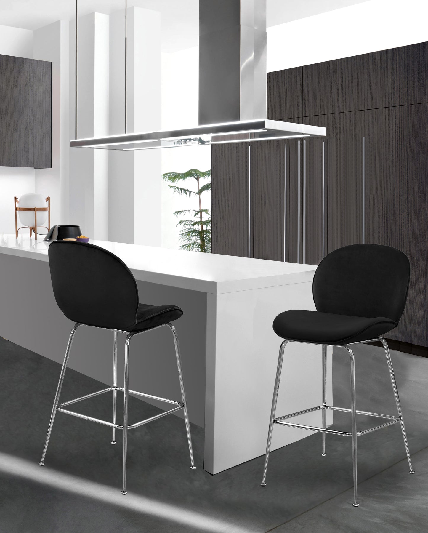 Paris Velvet Counter Stool SKU: 788Black-C