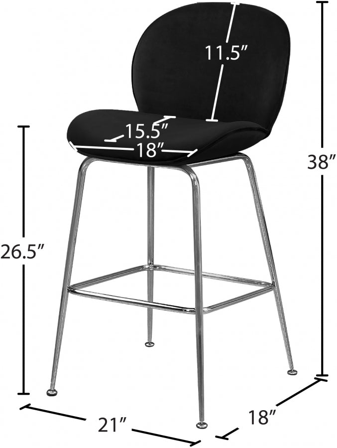Paris Velvet Counter Stool SKU: 788Black-C