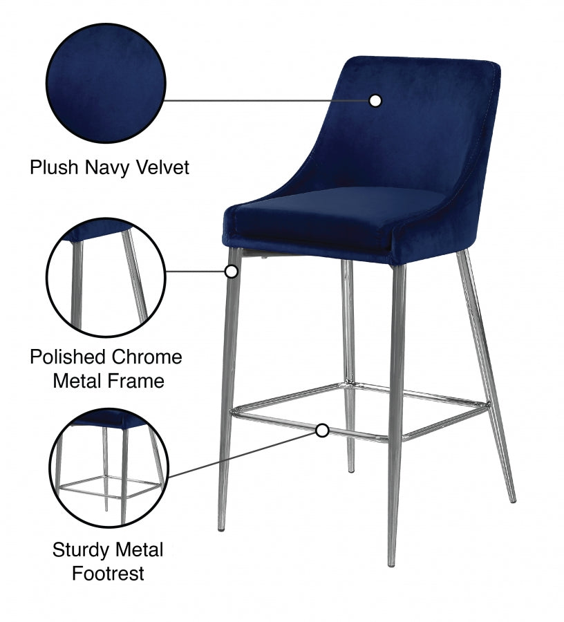 Karina Velvet Counter Stool SKU: 790Black-C