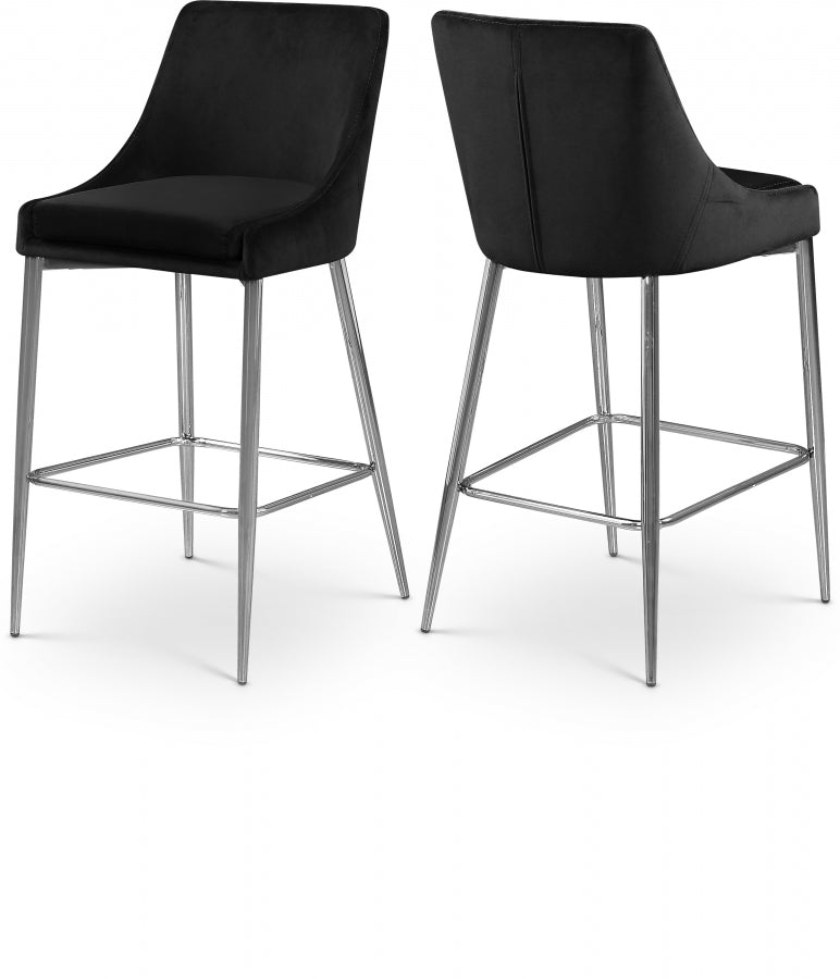 Karina Velvet Counter Stool SKU: 790Black-C