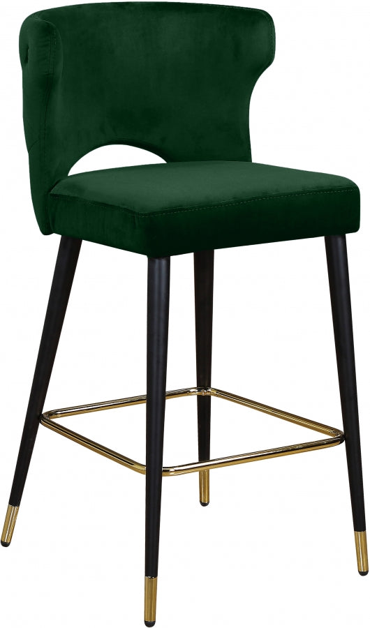 Kelly Velvet Counter Stool SKU: 791Green-C