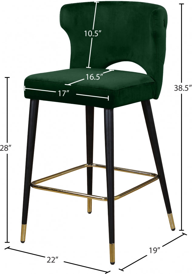 Kelly Velvet Counter Stool SKU: 791Green-C
