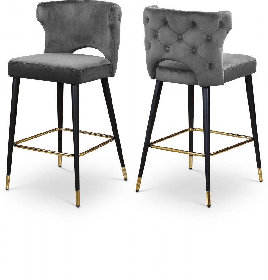 Kelly Velvet Counter Stool SKU: 791Green-C