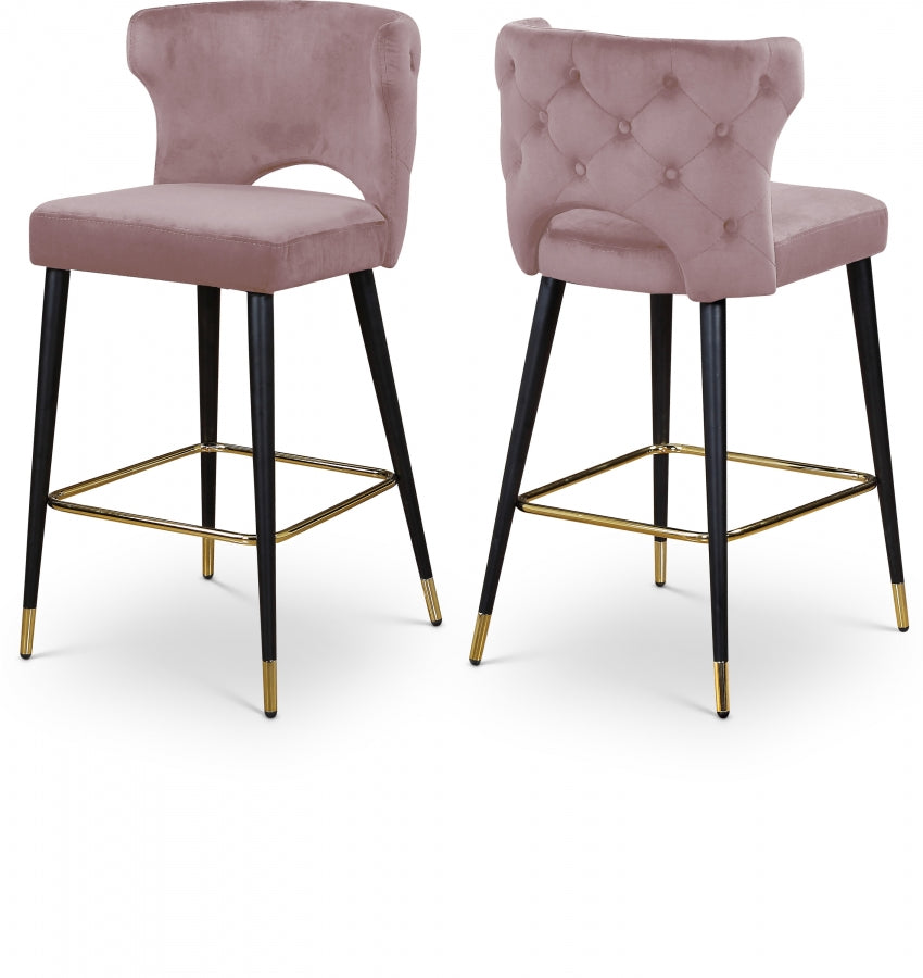 Kelly Velvet Counter Stool SKU: 791Green-C