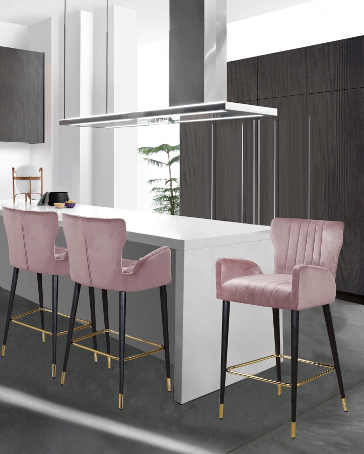 Luxe Velvet Counter Stool SKU: 792Pink-C