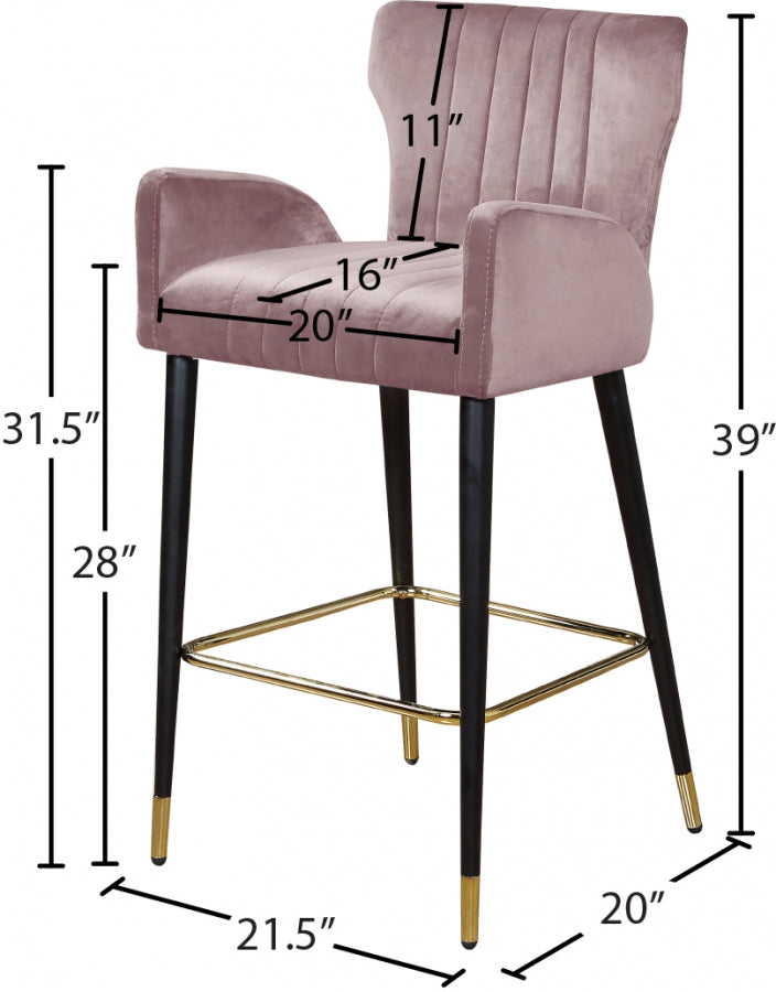 Luxe Velvet Counter Stool SKU: 792Pink-C