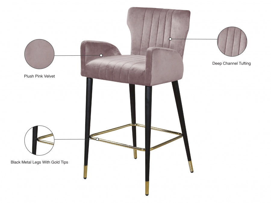 Luxe Velvet Counter Stool SKU: 792Pink-C