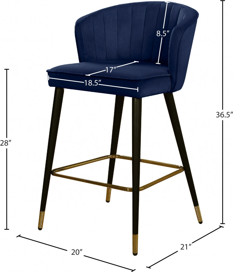 Cassie Velvet Counter Stool SKU: 793Navy-C