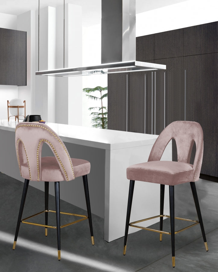 Akoya Velvet Counter Stool SKU: 795Pink-C
