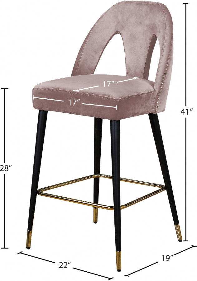 Akoya Velvet Counter Stool SKU: 795Pink-C