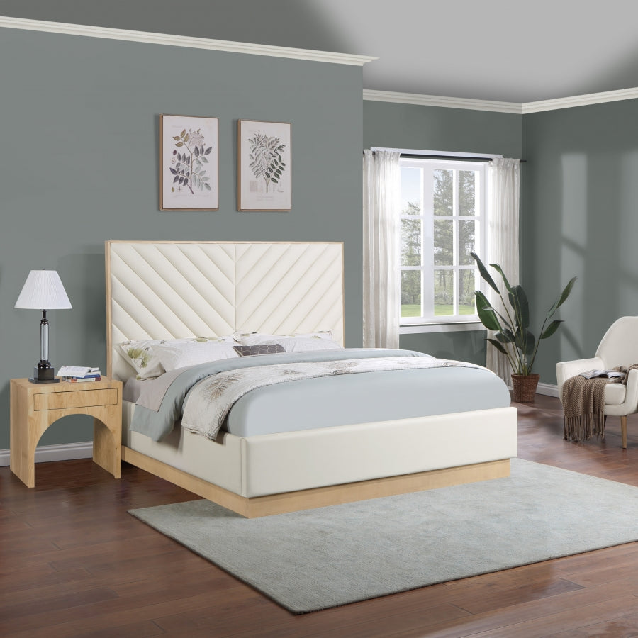 Casa Faux Leather Bed SKU: CasaCream-K