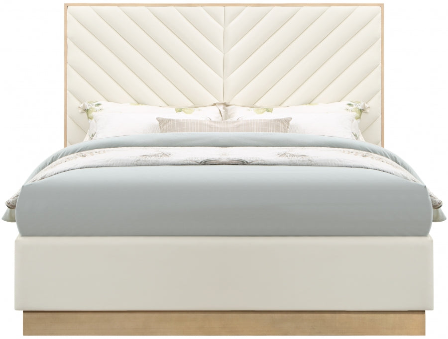 Casa Faux Leather Bed SKU: CasaCream-K