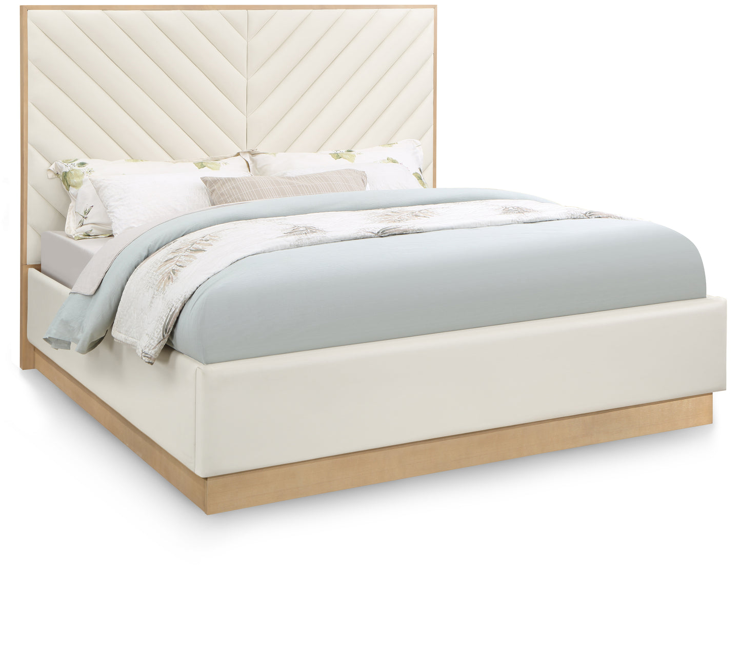 Casa Faux Leather Bed SKU: CasaCream-K