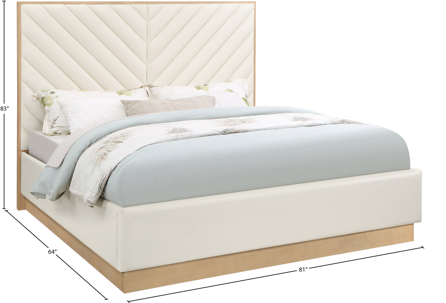 Casa Faux Leather Bed SKU: CasaCream-K