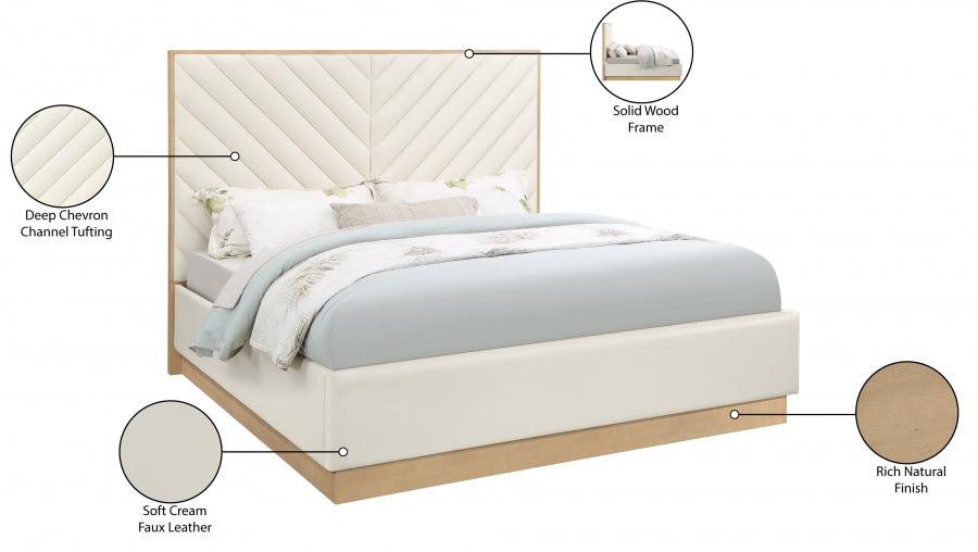 Casa Faux Leather Bed SKU: CasaCream-K