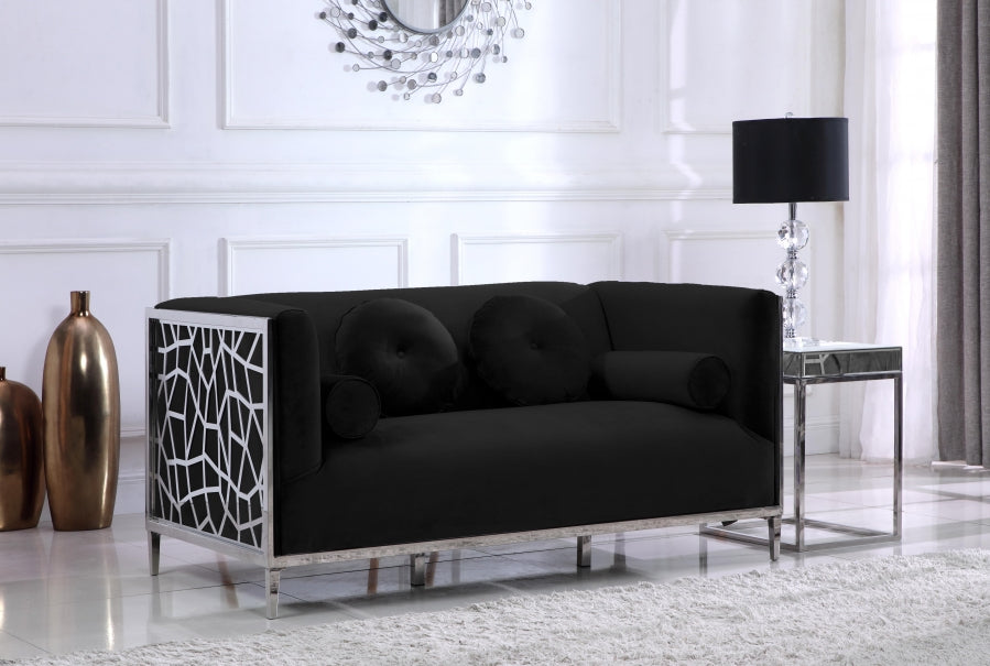 Opal Velvet Loveseat SKU: 672Black-L
