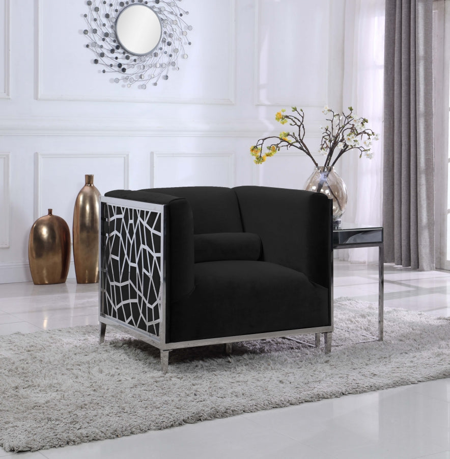 Opal Velvet Chair SKU: 672Navy-C